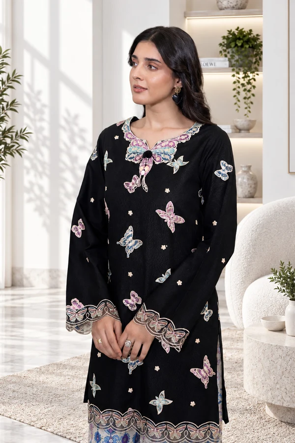 Onyx Embroidered Khaddar Set