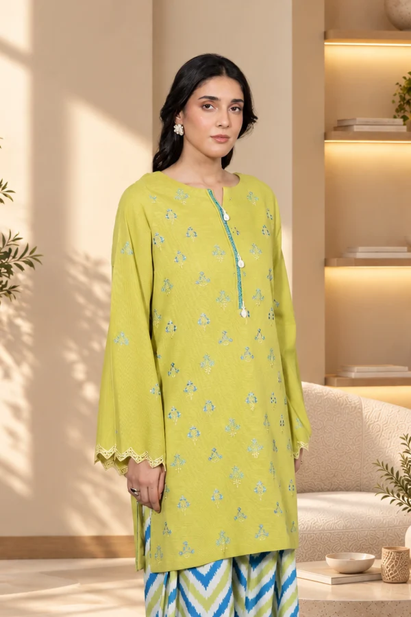 D4-_2 yelo Liora Embroidered Khaddar Set