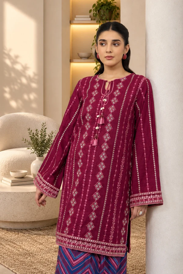 D4-_5 Rosamelle Embroidered Khaddar Set