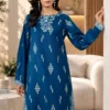 D9-_1 Azure Embroidered Khaddar Set