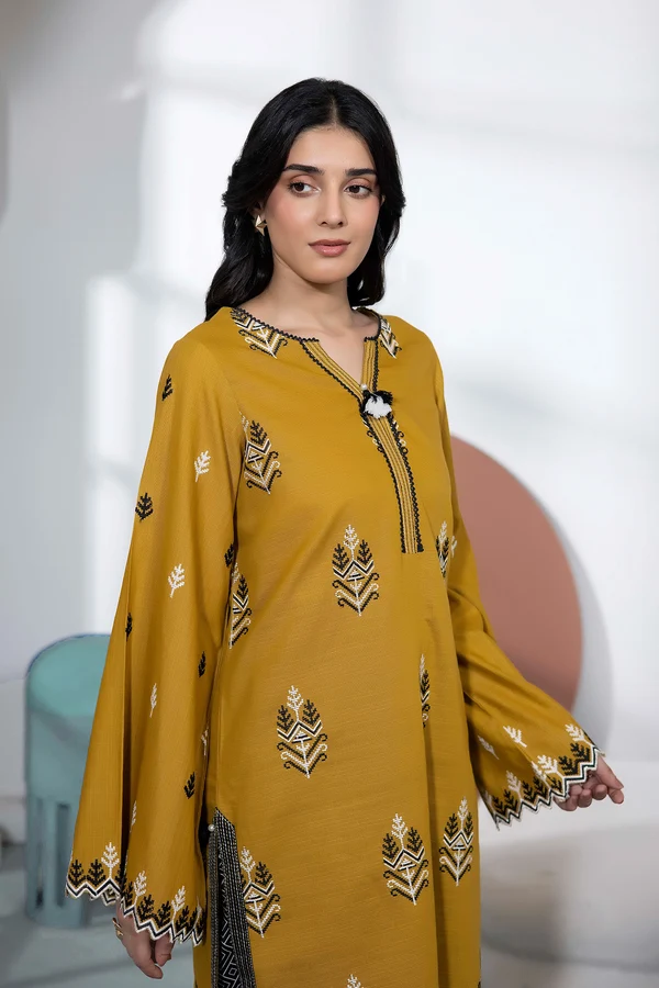WinterBreezeKhaddar_2_-D15_3 Marigold Embroidered Khaddar Set