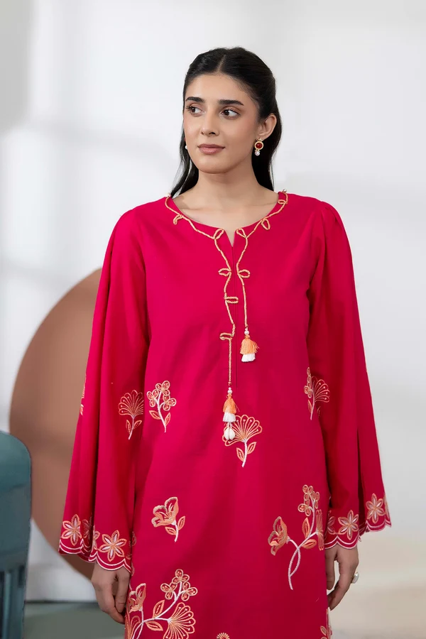 Bellina Embroidered Khaddar Set