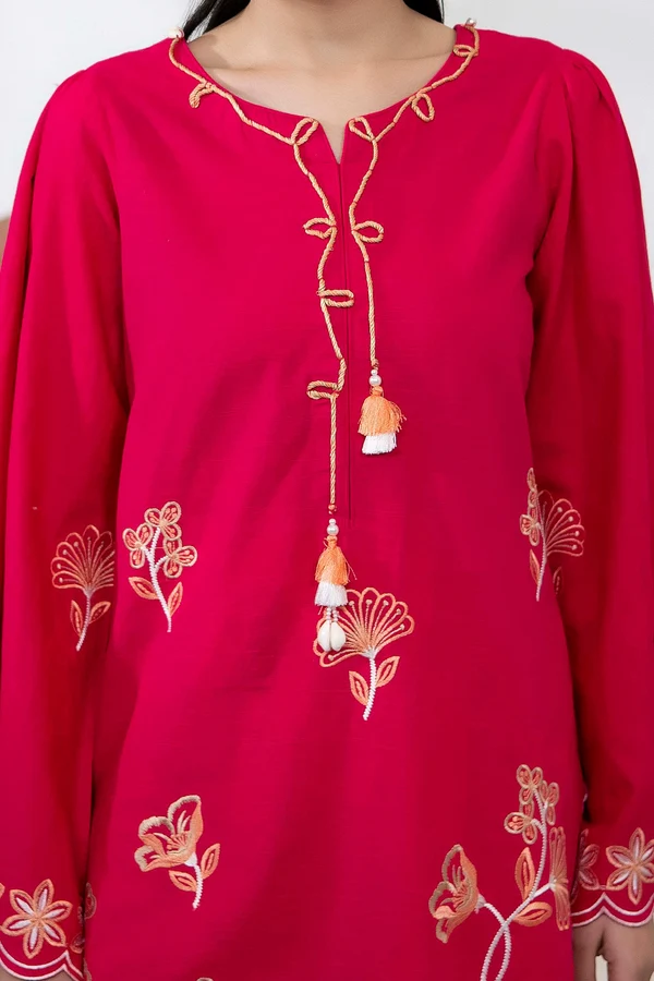 Bellina Embroidered Khaddar Set