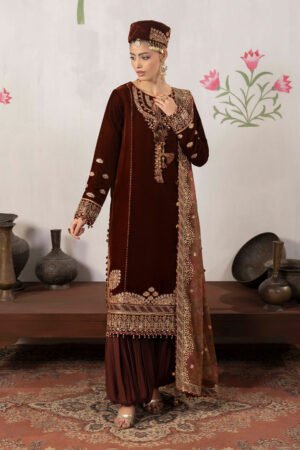 3 PIECE - EMBROIDERED LUXURY VELVET - D01