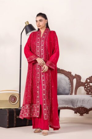 3 PIECE - EMBROIDERED CHIFFON - D09