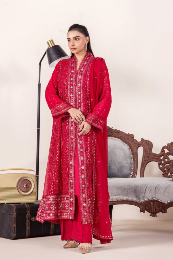 3 PIECE - EMBROIDERED CHIFFON - D09