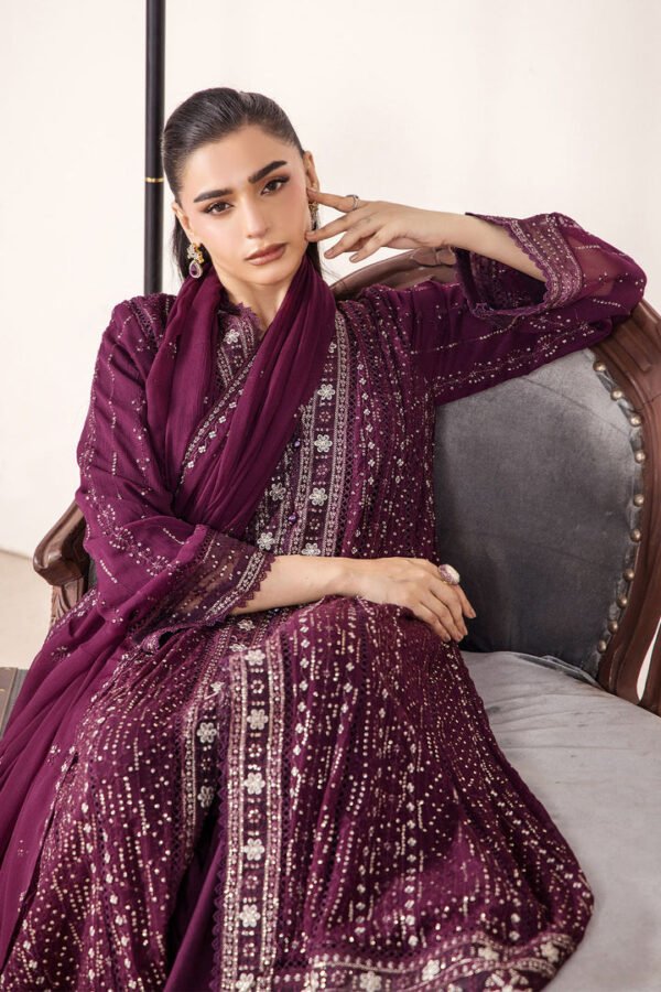 3 PIECE - EMBROIDERED CHIFFON - D07