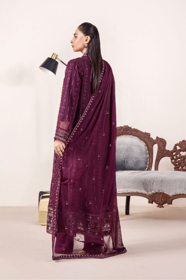 3 PIECE - EMBROIDERED CHIFFON - D07