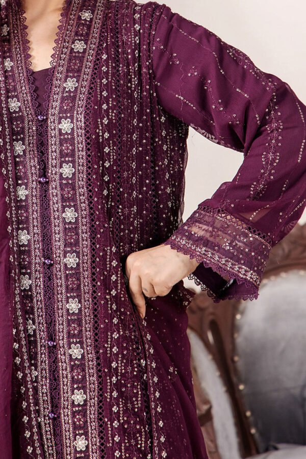 3 PIECE - EMBROIDERED CHIFFON - D07
